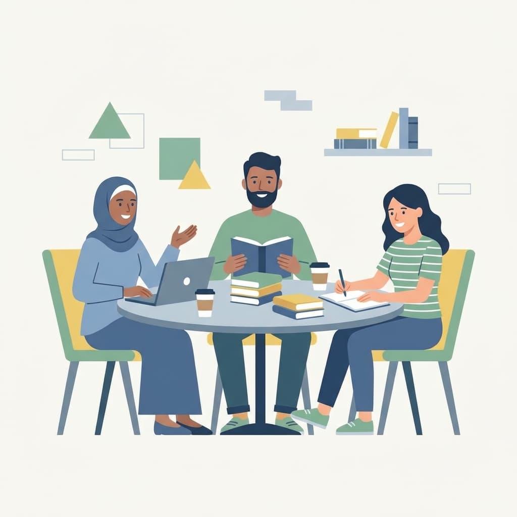 Students studying together